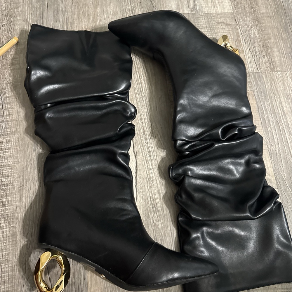 Black Leather Women's Boots